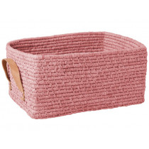 RICE basket leather grips rectangular SOFT PINK
