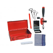 Children's Metal TOOL BOX with Tools red
