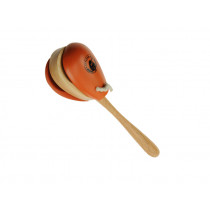 Musical Instrument CASTANETS ON A STICK orange