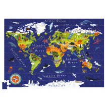 Crocodile Creek Puzzle & Poster WORLD ANIMAL MAP (200 Pcs)