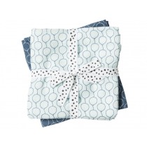 Done by Deer Burp and Swaddle Cloth 2-pack Balloons blue