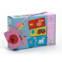Djeco Educational Game Puzzle DUO SHAPES & ANIMALS
