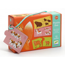 Djeco Educational Game Puzzle DUO BABY ANIMALS
