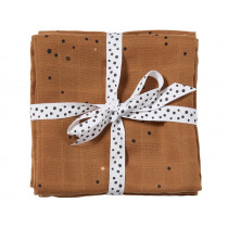Done by Deer Burp Cloth 2-pack DREAMY DOTS ochre