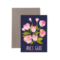 Frau Ottilie Birthday greeting card ALLES GUTE flowers