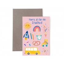 Frau Ottilie Greeting card for school start SCHOOL CHILD beautiful things pink