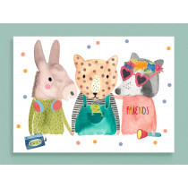 Frau Ottilie Postcard FRIENDS with Animal Children