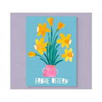 Frau Ottilie Postcard Daffodils FROHE OSTERN