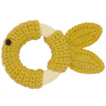 Global Affairs Crochet Ring Rattle FISH mustard