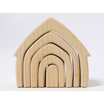 GRIMM'S Wooden Stacking Toy HOUSE Natural