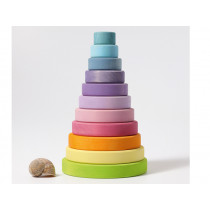 GRIMM'S Wooden Stacking Ring Tower PASTEL