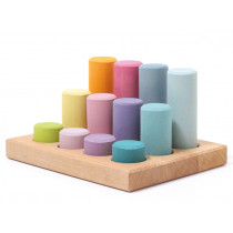GRIMM'S Wooden Stacking Game ROLLERS Pastel