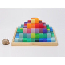 GRIMM'S Wooden Building Blocks STEPPED PYRAMID Small (100 pieces)