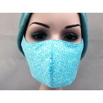 Hickups Fabric Mask ADULTS FEMALE Leaves blue