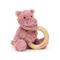 Jellycat Fuddlewuddle HIPPO Wooden Ring Toy