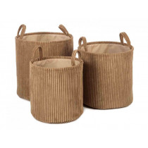 KidsDepot Set of 3 Storage Baskets EBBY sand