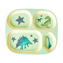 RICE Melamine Kids Divided Plate DINO