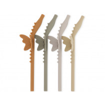 Konges Slojd 4 Silicone STRAWS DRAGON caramel mix