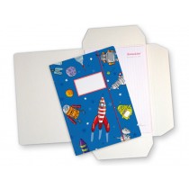 Folder map with rocket and stars