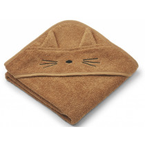 LIEWOOD Hooded Towel ALBERT Cat Almond