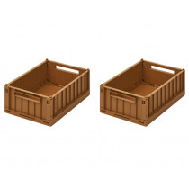 LIEWOOD 2-Pack Storage Box WESTON golden caramel S