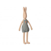 Maileg Rabbit with OVERALL Dusty Blue (Size 5)