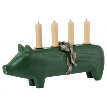 Maileg Large Candle Holder PIG 2023 dark green