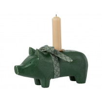 Maileg Medium Candle Holder PIG 2023 dark green