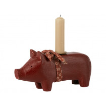 Maileg Medium Candle Holder PIG 2023 red