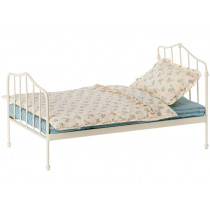 Maileg Vintage BED with Bedding Mini Blue