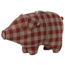 Maileg Pig CHECKED red