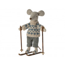 Maileg Dad WINTER MOUSE with SKI