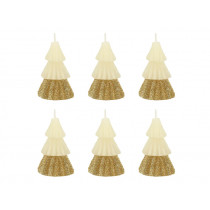 Meri Meri 6 Small CANDLES Christmas Tree glitter