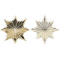Meri Meri 8 Paper Plates STAR gold stripes