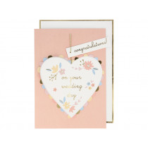 Meri Meri Honeycomb Wedding Greeting Card HEART