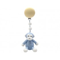 natureZOO Crochet Pram Clip SIR MONKEY light blue