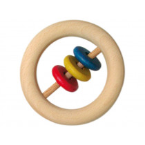 nic Large Wooden DISC RATTLE