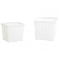 Overbeck and Friends flower baskets in white