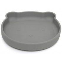 Petit Monkey Silicone Suction Plate BEAR pewter green