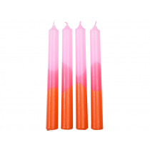 Rex London 4 Dip Dye CANDLES pink & orange