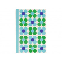 Rex London Notebook A5 DAISIES blue & green lined