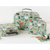 Rex London Mini Suitcase Set NINE LIVES Cats