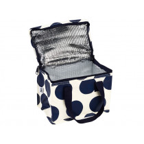 Rex London Small Insolated Lunch Bag DOTS Dark Blue & Cream