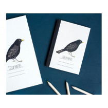 Rex London Pocket Notebook BLACK BIRD A6
