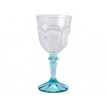 RICE Acrylic Wine Glass TWISTED SWIRLS Clear/Mint