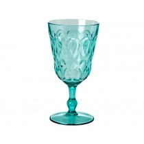 RICE wine glass in swirly embossed mint acrylic