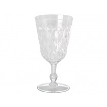 RICE wine glass in swirly embossed clear acrylic
