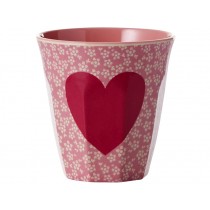RICE melamine cup heart coral