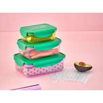 RICE 3 Rectangular Food Boxes multicolor