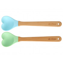RICE 2 Silicone HEART Spoons Mint / Green